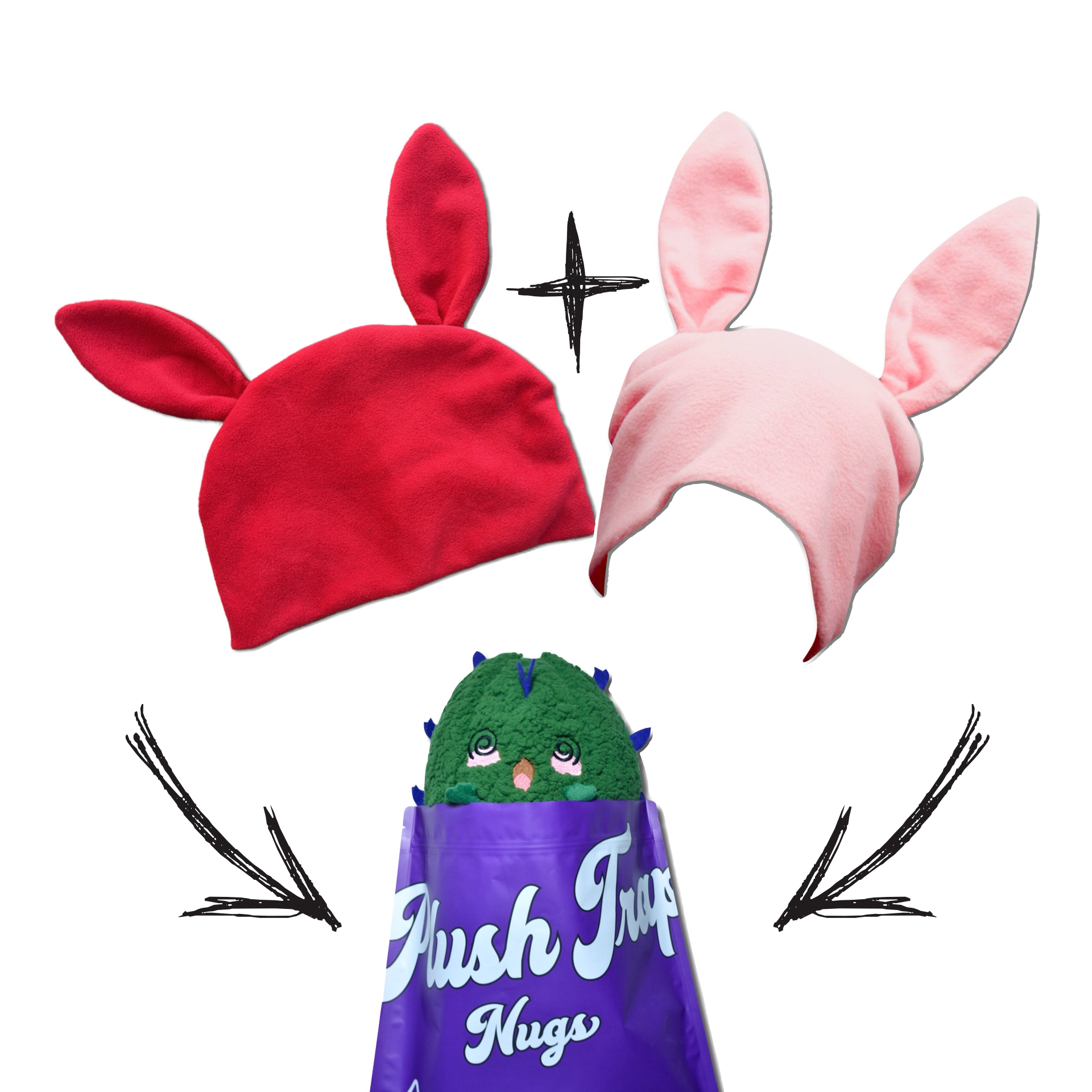 Kawaii Winter Bundle — fluffy bunny beanies